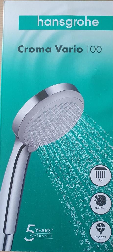 Pommeau de douche Croma vario 100 Hansgrohe, Maison & Meubles, Enlèvement ou Envoi