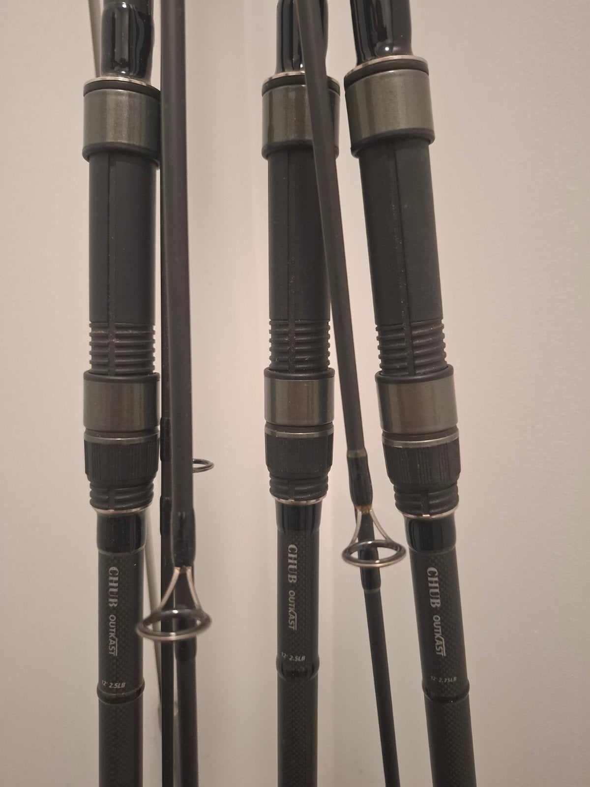 3 karperstokken Chub 12' 2,5LB, Ophalen, Gebruikt, Werphengel