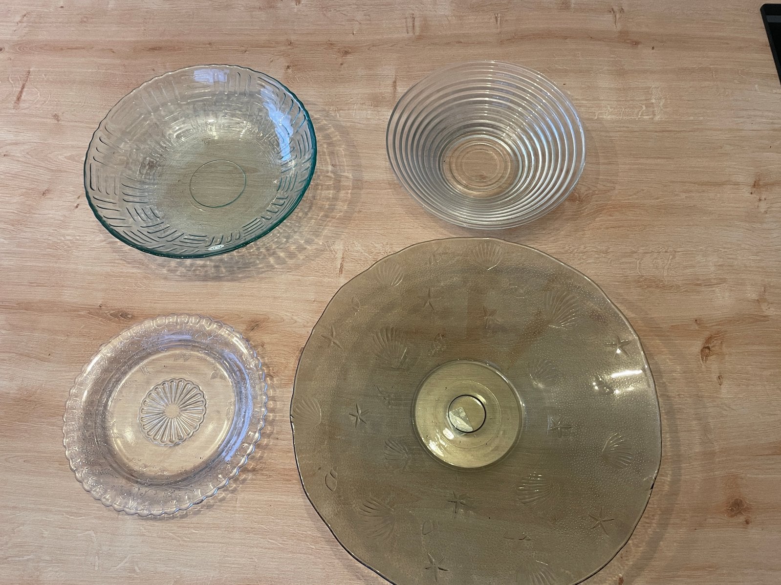 4 glazen schalen fruitschaal, Enlèvement, Comme neuf, Verre