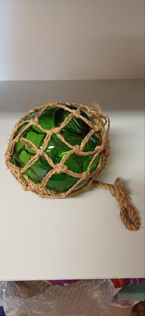 Antieke groene drijfbal vissersbal, Antiek en Kunst, Ophalen