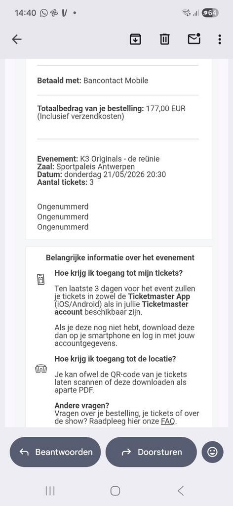 3 K3 tickets donderdag 21 mei om 20u30, Tickets & Billets