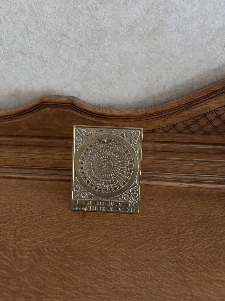 Messing zonnewijzer-plaquette, Antiek en Kunst, Ophalen, Brons