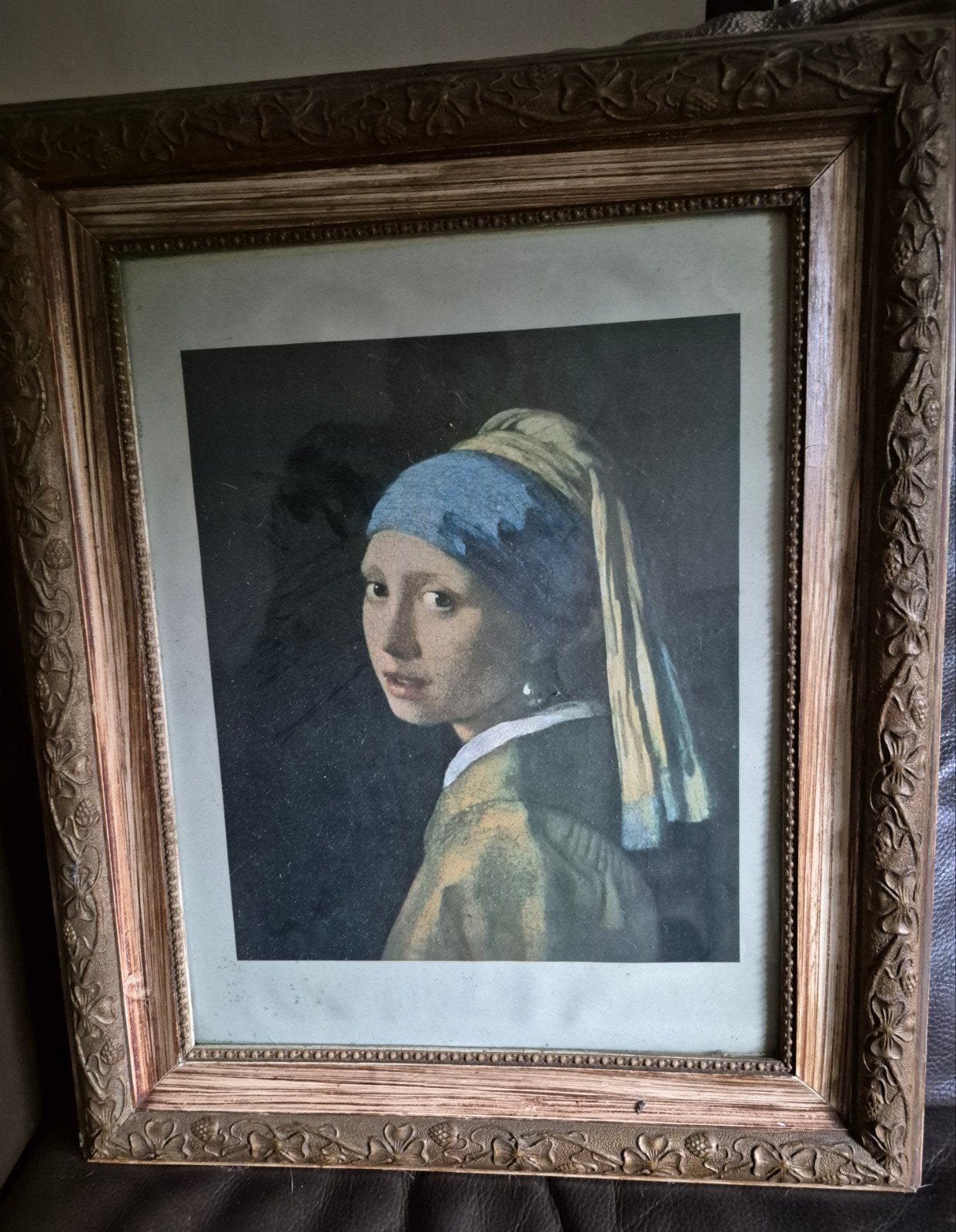 het meisje met de parel, Antiquités & Art, Portrait ou Personnes, Sous verre, Enlèvement, Impression