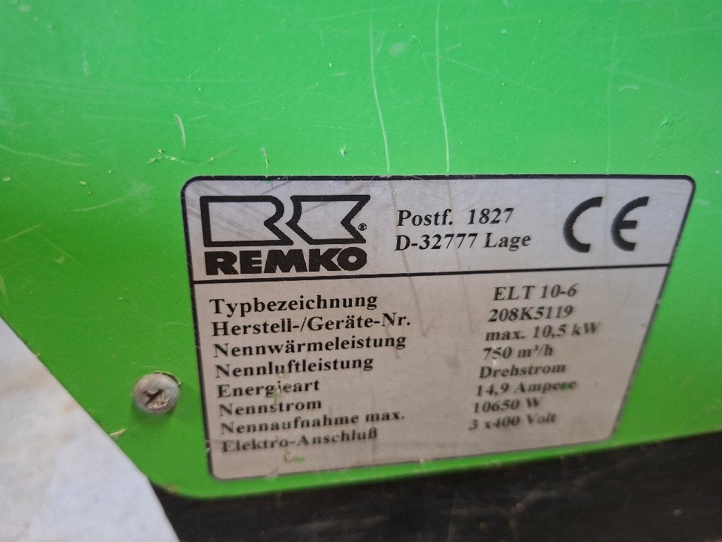 Remko ELT 10-6 Elektrische Bouwkachel / Werkplaatsverwarming, Doe-het-zelf en Bouw, Ophalen, Gebruikt, 800 watt of meer, Overige typen