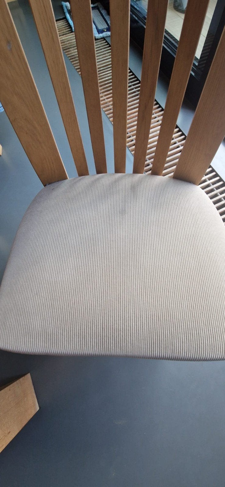 Eiken eetkamertafel  met 6 stoelen, Ophalen, Stof