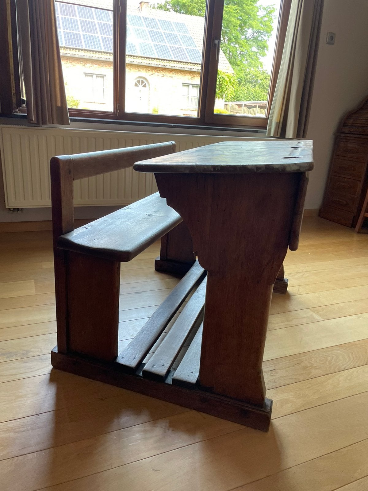 Authentieke houten schoolbank, Maison & Meubles, Armoires | Secrétaires, Enlèvement, Utilisé