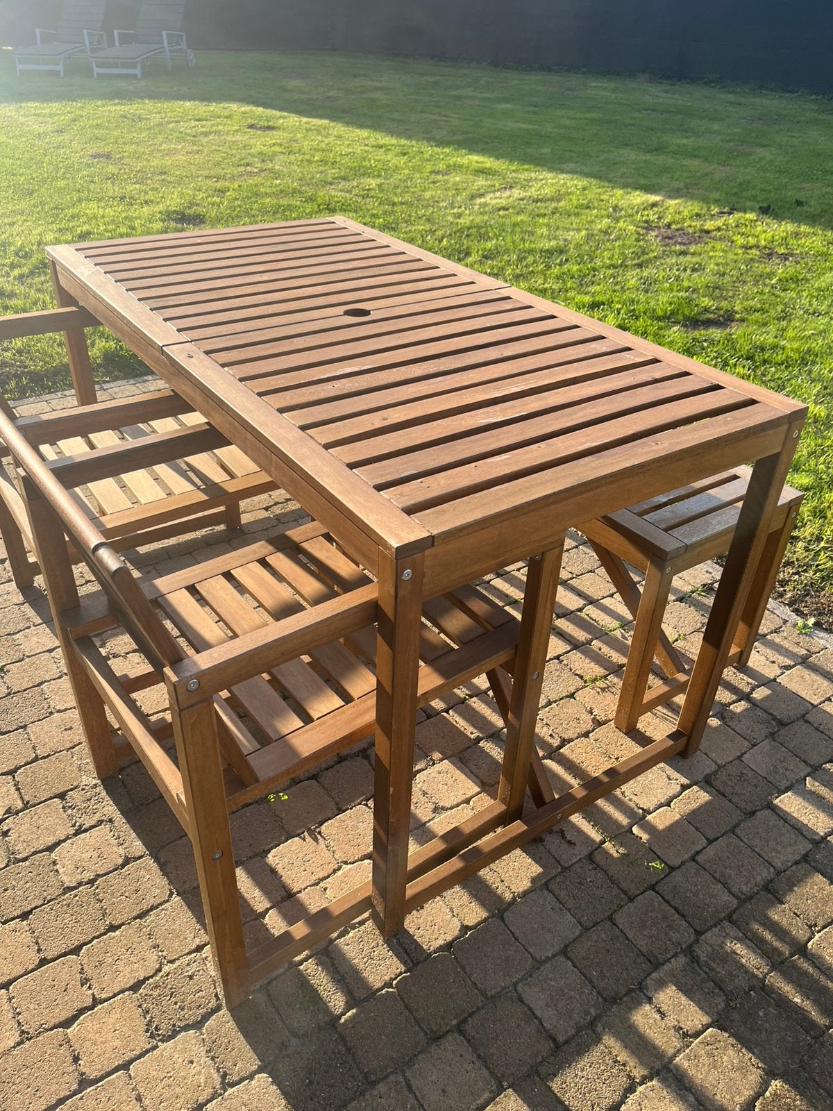 Tuintafel met stoelen IKEA, Ophalen, Zo goed als nieuw, Bank, Tuinset