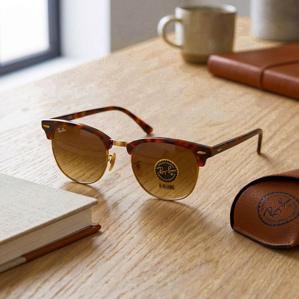 Rayban Clubmaster, Lunettes de soleil, Lunettes de sol, Enlèvement ou Envoi, Lunettes de soleil, Ray-Ban