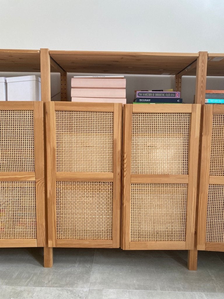 Armoire murale IVAR IKEA avec portes en bambou 89x30x124 cm, Enlèvement, Comme neuf