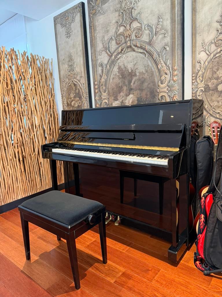 Piano droit GERH. STEINBERG noir brillant – valeur +-6000€, Musique & Instruments, Pianos, Comme neuf, Piano, Noir, Brillant, Enlèvement