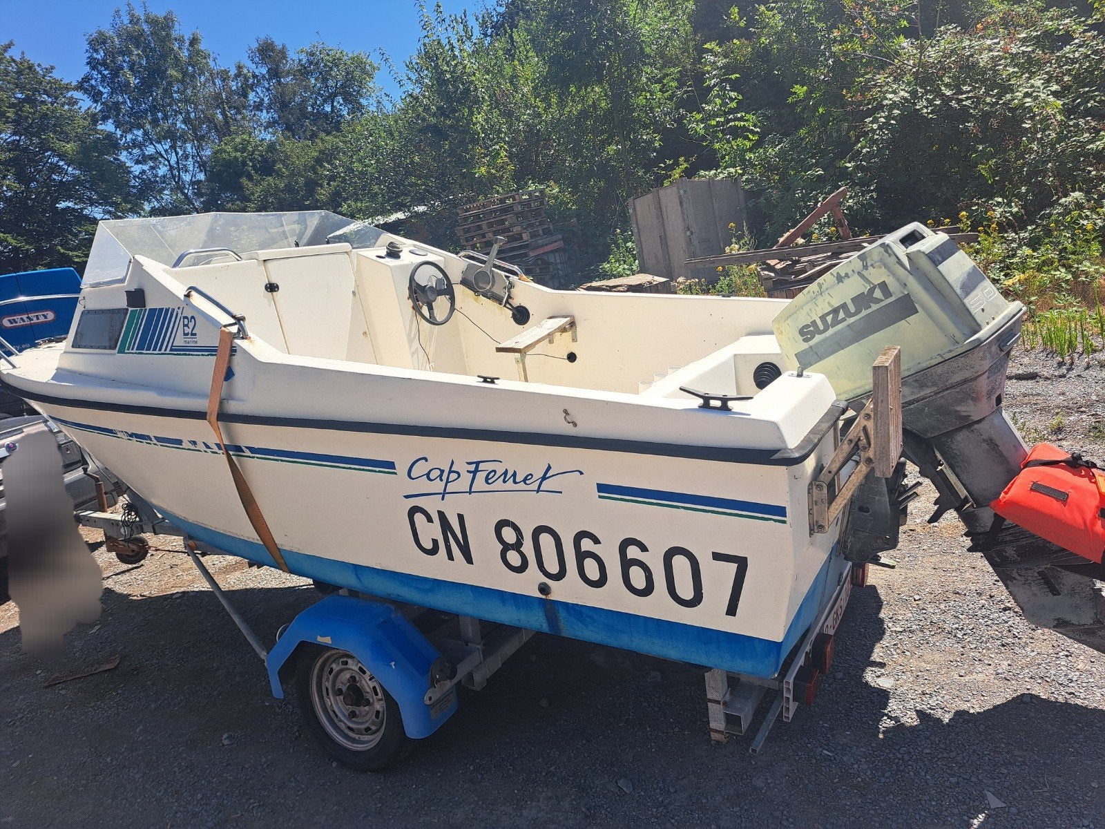 bateau de 5m moteur 50cv avec cabine, Sports nautiques & Bateaux, Enlèvement ou Envoi, Remorque