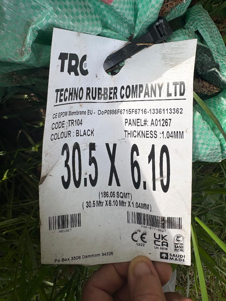 Rol rubber, Ophalen, Nieuw, 15 m² of meer, Folie