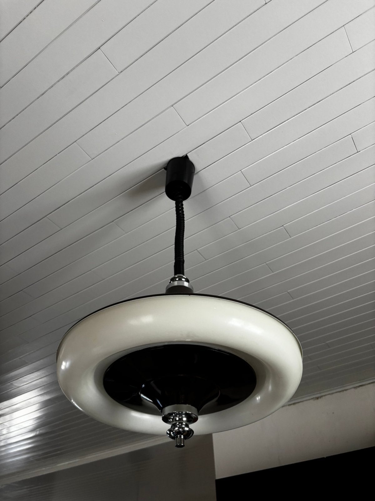 Vintage jaren ’70 hanglamp – uittrekbaar, Ophalen, Zo goed als nieuw, Kunststof