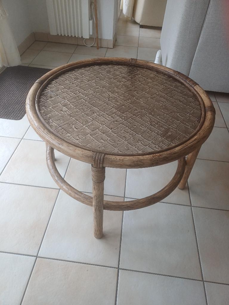 Salon Tafel Vintage, Huis en Inrichting, Tafels | Salontafels, Ophalen, Gebruikt, 50 tot 100 cm, Rond