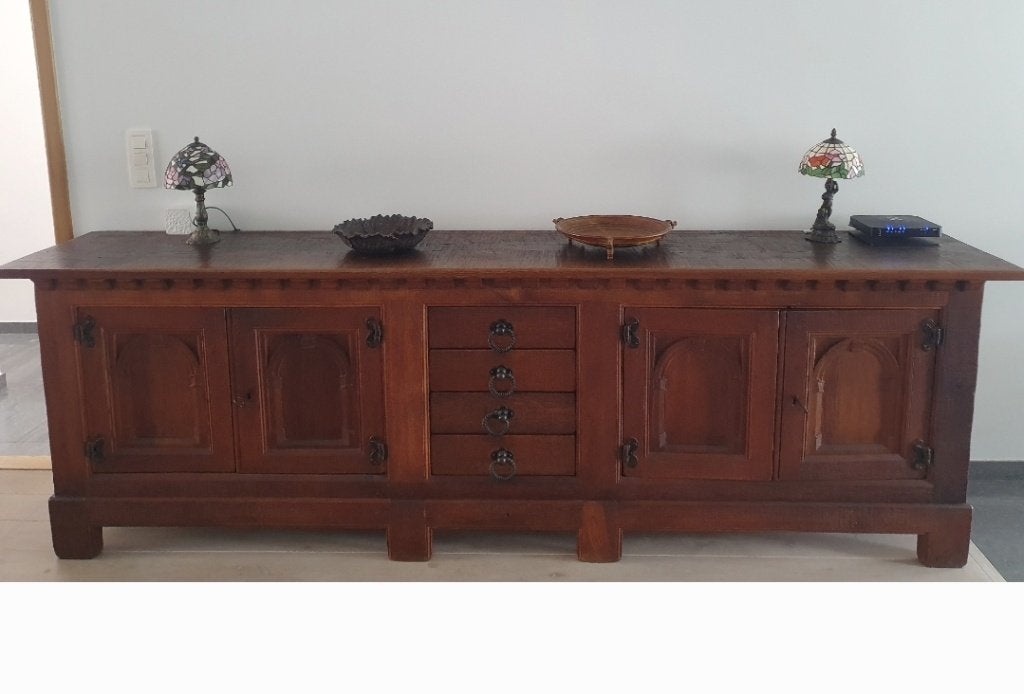 Grand buffet / dressoir / enfilade en chêne - 3 mètres, Maison & Meubles, Enlèvement, Utilisé