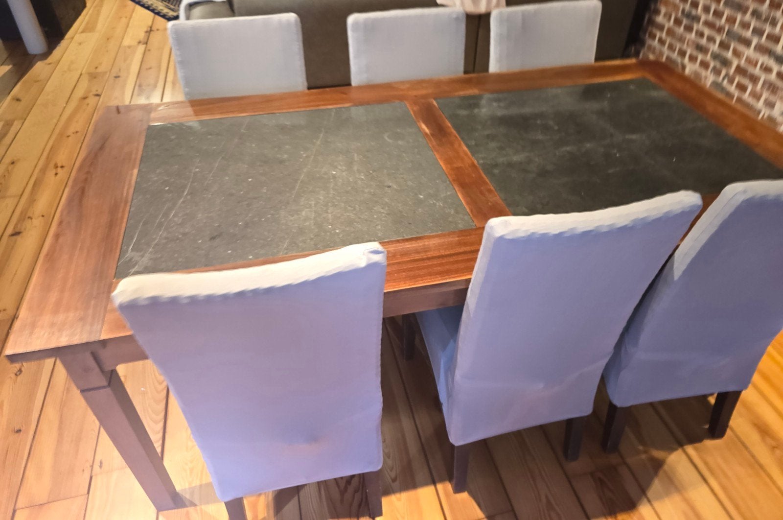 Table à salle à manger pour 6 personnes bruxelles rogier, Enlèvement ou Envoi, Comme neuf, Cinq personnes ou plus, Chêne