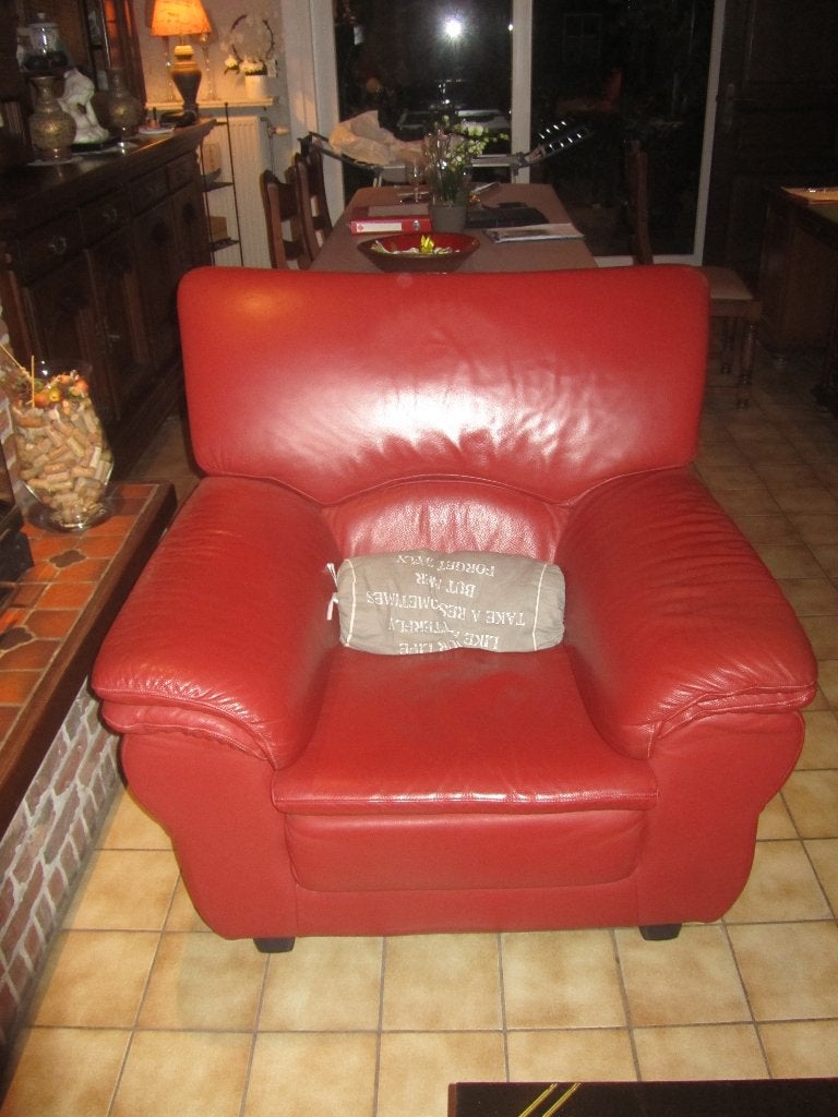 1 zit te koop, in zéér goede staat, kwaliteitsmeubel, Huis en Inrichting, Ophalen, Gebruikt, Eenpersoons, Leer