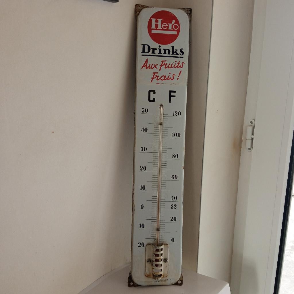 Thermometer HERO DRINKS 59, Antiek en Kunst, Ophalen of Verzenden
