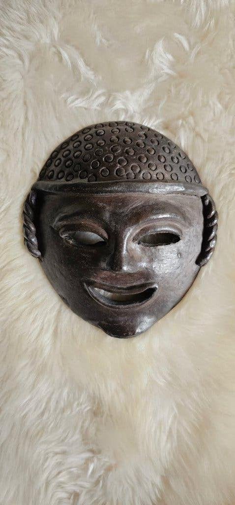 ritueel masker, steen, donkerbruin, Ophalen