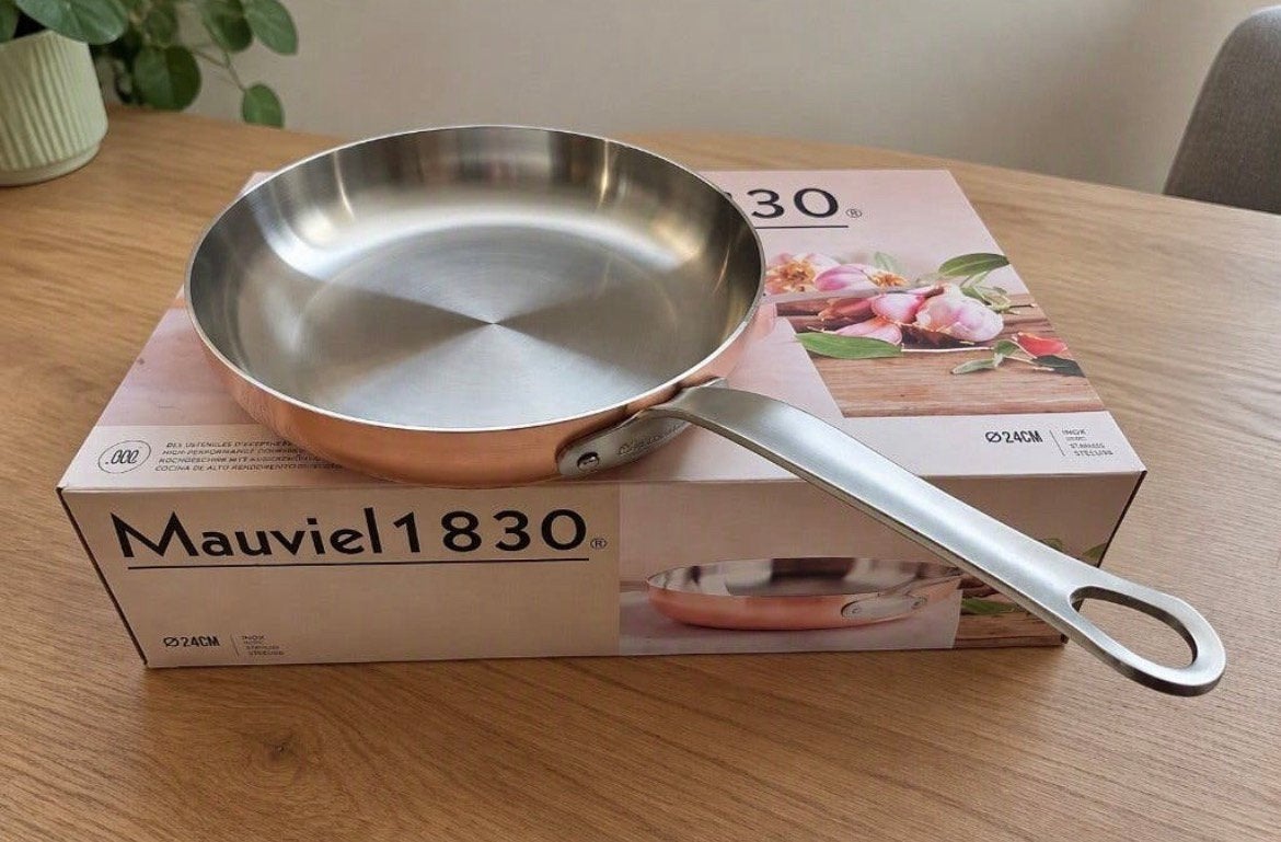 Mauviel 1830 braadpan 24 cm, Koper, Braadpan, Nieuw, Le Creuset