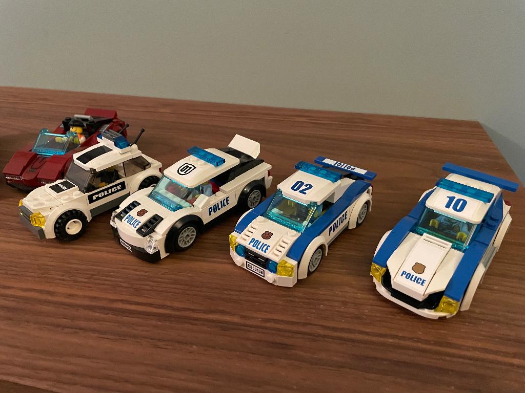 LEGO set de voitures course et police, Ophalen of Verzenden, Gebruikt