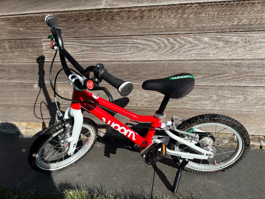 Woom go 2 (14 inch) kinderfiets, Fietsen en Brommers, Ophalen, Zo goed als nieuw, Minder dan 16 inch, Woom