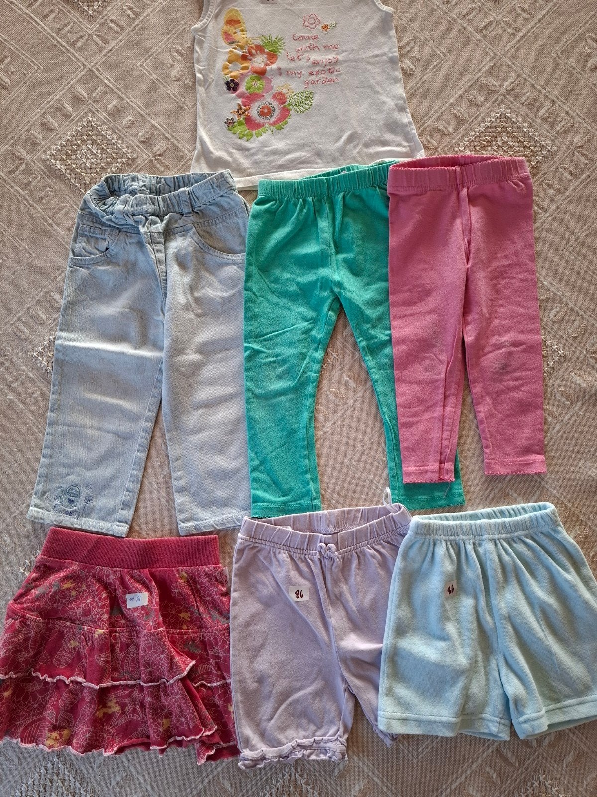 pakket meisjeskleding mt 86, Enfants & Bébés, Vêtements de bébé | Taille 86, Enlèvement ou Envoi, Pantalon