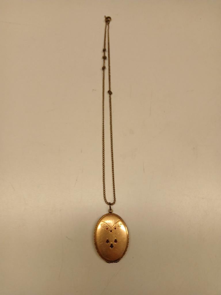 Antieke/vintage medaillonhanger met ketting (Juweel 0022), Handtassen en Accessoires, Antieke sieraden, Hanger, Overige materialen