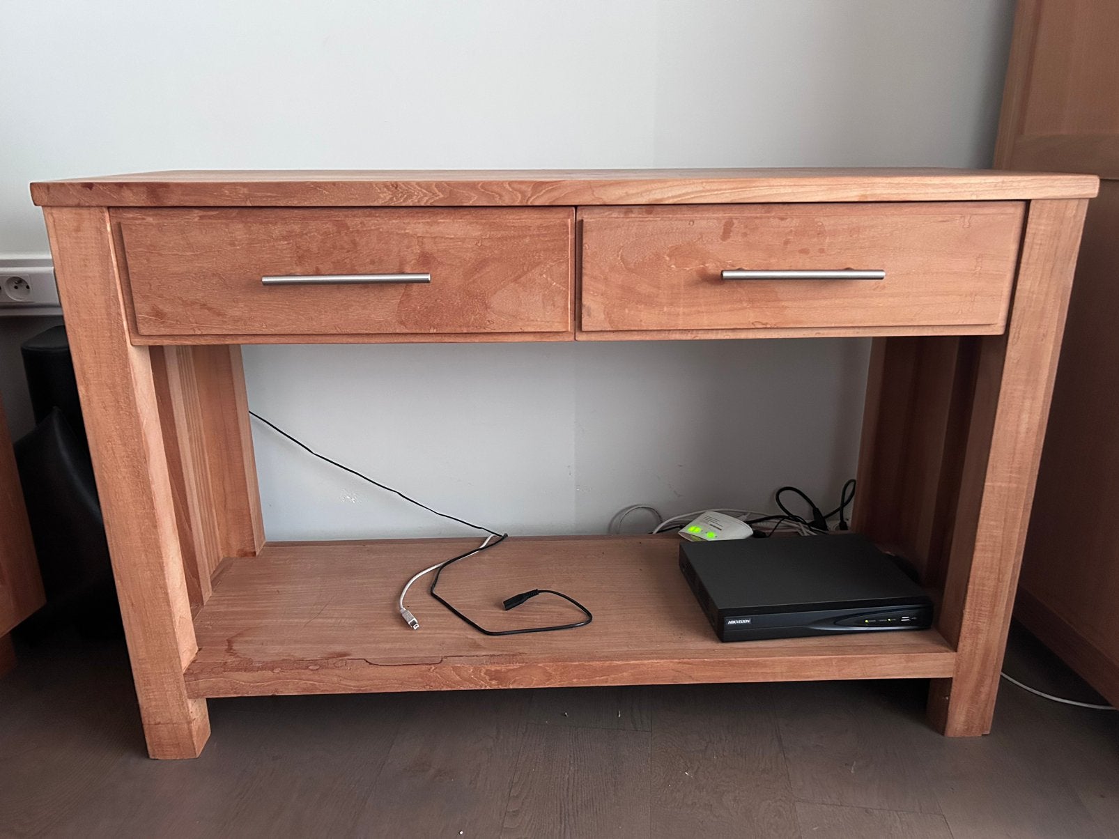 Teak tafeltje met lades, Huis en Inrichting, Ophalen, Gebruikt