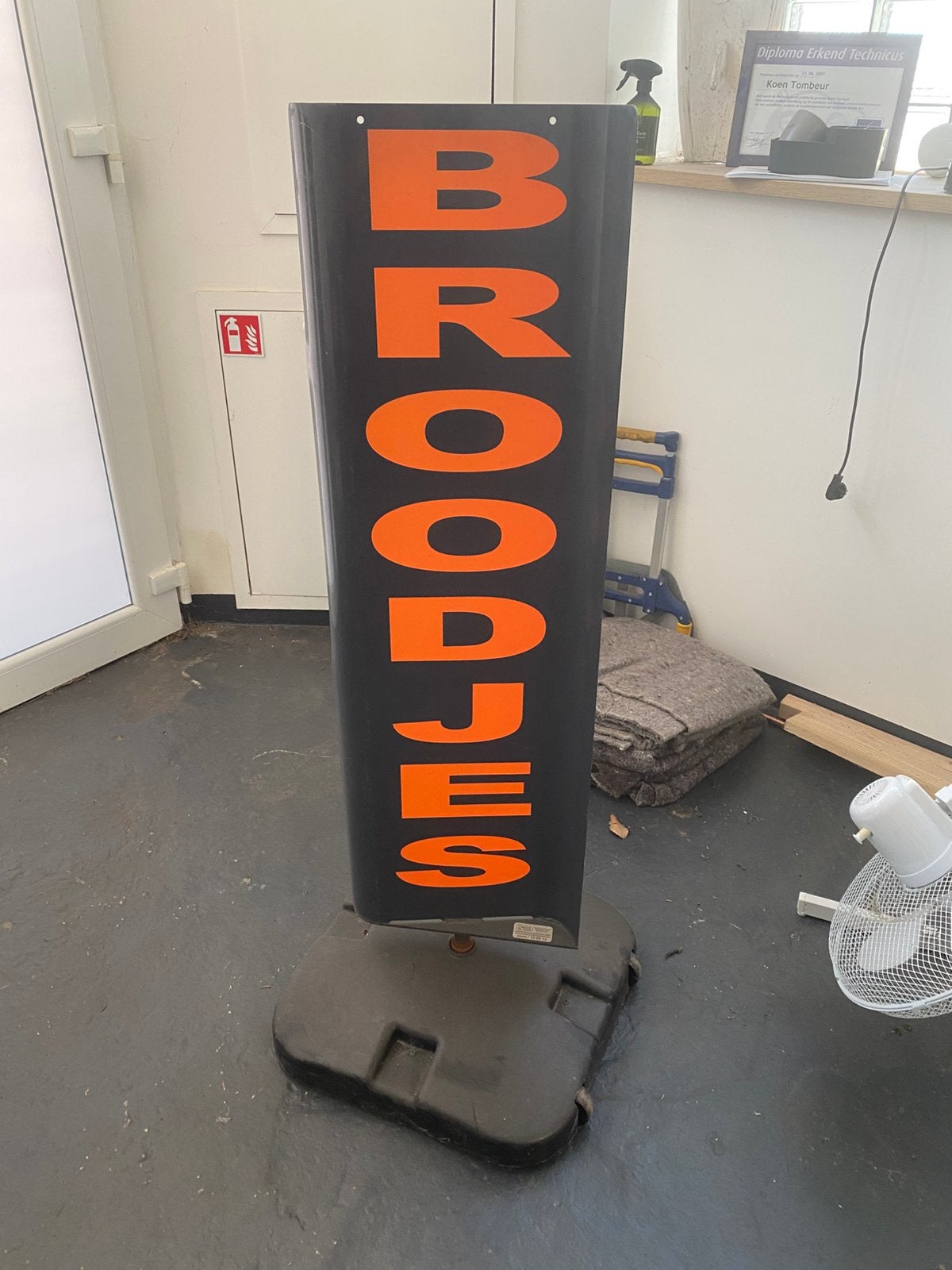 Stoepbord Broodjes Open, Ophalen, Gebruikt