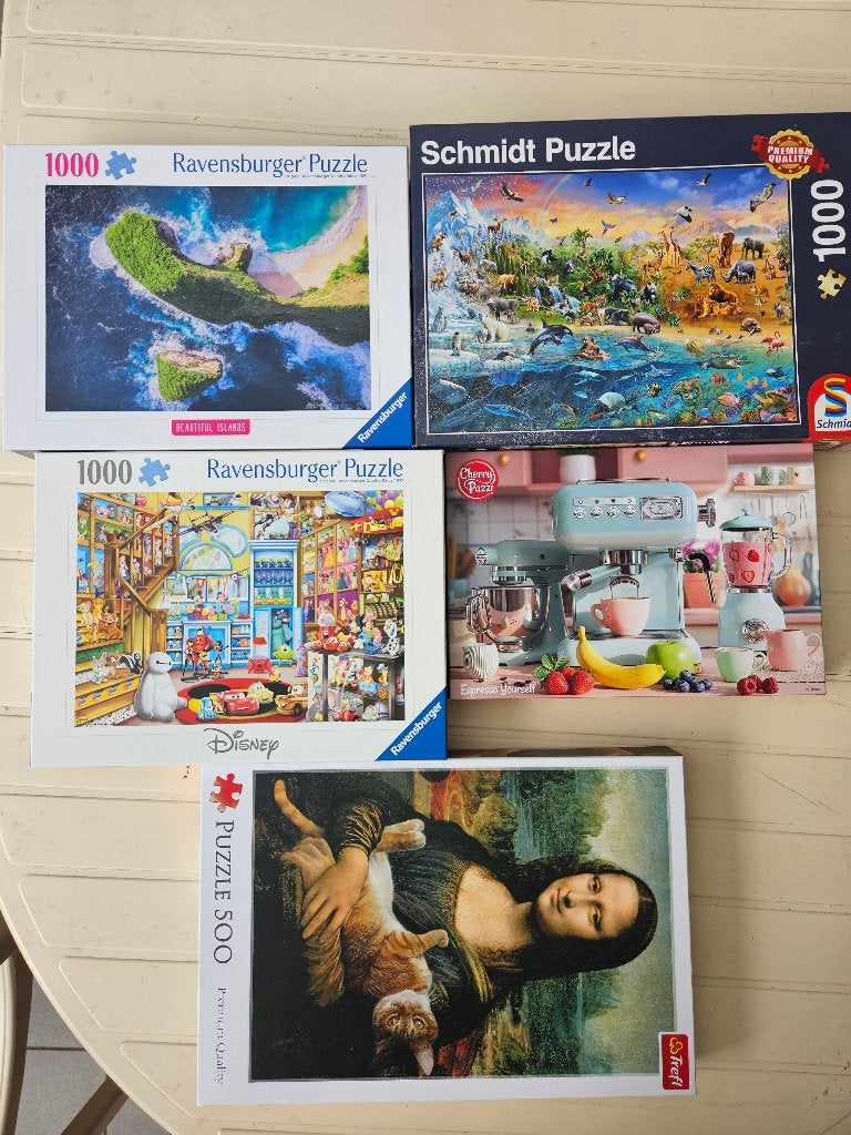 Set van 5 puzzels, 100% compleet, Ophalen, Zo goed als nieuw, Legpuzzel