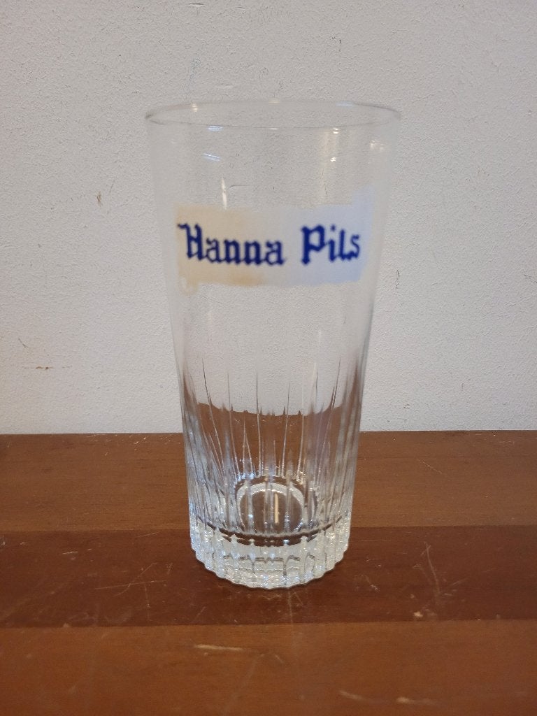 oud glas bier van 25 cl Hanna Pils, Verzamelen, Biermerken, Ophalen of Verzenden, Gebruikt, Glas of Glazen, Overige merken