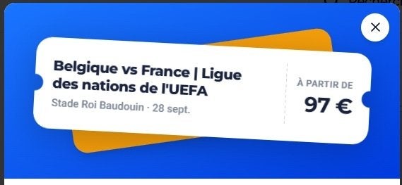 Nation League "Belgique - France" aujourd'hui, Tickets & Billets, Autres types, Deux personnes, Septembre
