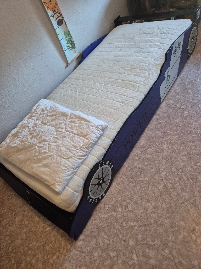 Kinderbed auto met matras en dekbed, 85 tot 100 cm, Gebruikt, 180 cm of meer, Ophalen