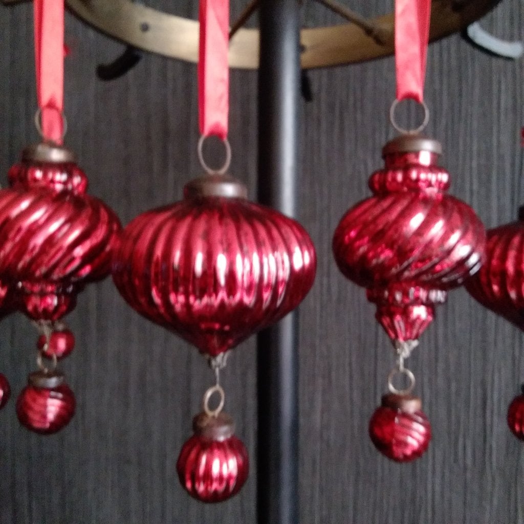 Unieke prachtige oude mercury Kugel glazen ornament 6 stuks, Antiek en Kunst, Verzenden