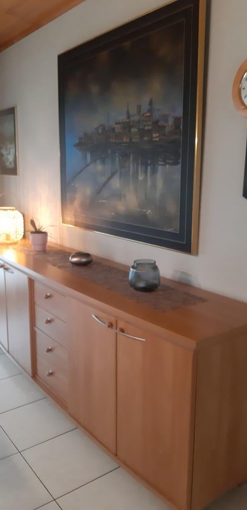 Eetkamer tafel en dressoir kast grenen hout, Huis en Inrichting, Ophalen