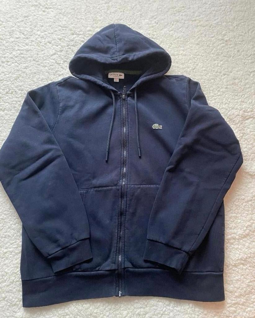 Lacoste trui met rits - maat Large - Navy blue, Kleding | Heren, Ophalen of Verzenden, Gedragen, Maat 52/54 (L), Blauw