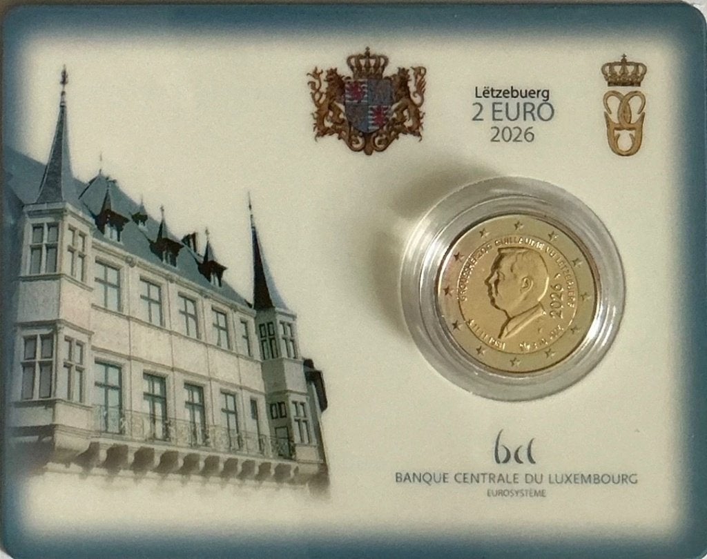 Luxemburg 2026 – Troonbestijging Guillaume - coincard 2 euro, Enlèvement ou Envoi, Luxembourg, 2 euros, Série