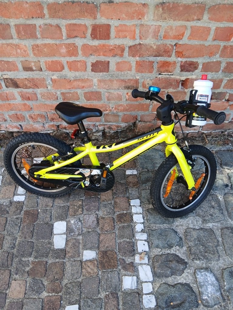 Kinderfiets Scott - Fluogeel 16 inch, Vélos & Vélomoteurs, Frein sur jante, Enlèvement, Scott, Comme neuf
