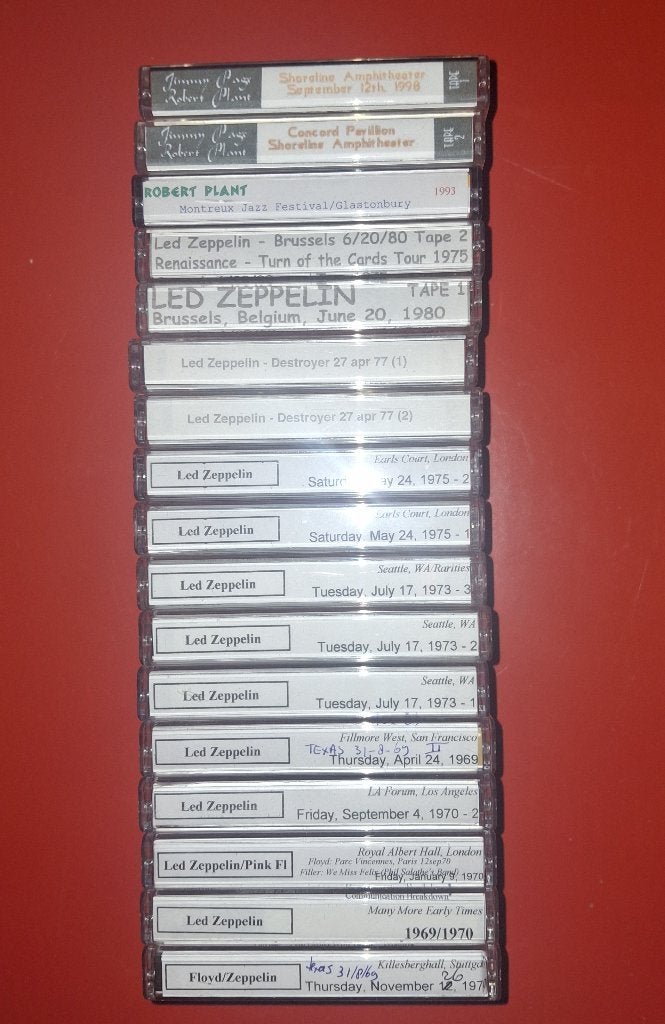 Collectie (17) bootleg cassettes Led Zeppelin / Page & Plant, Cd's en Dvd's, Cassettebandjes, 2 t/m 25 bandjes, Ophalen of Verzenden
