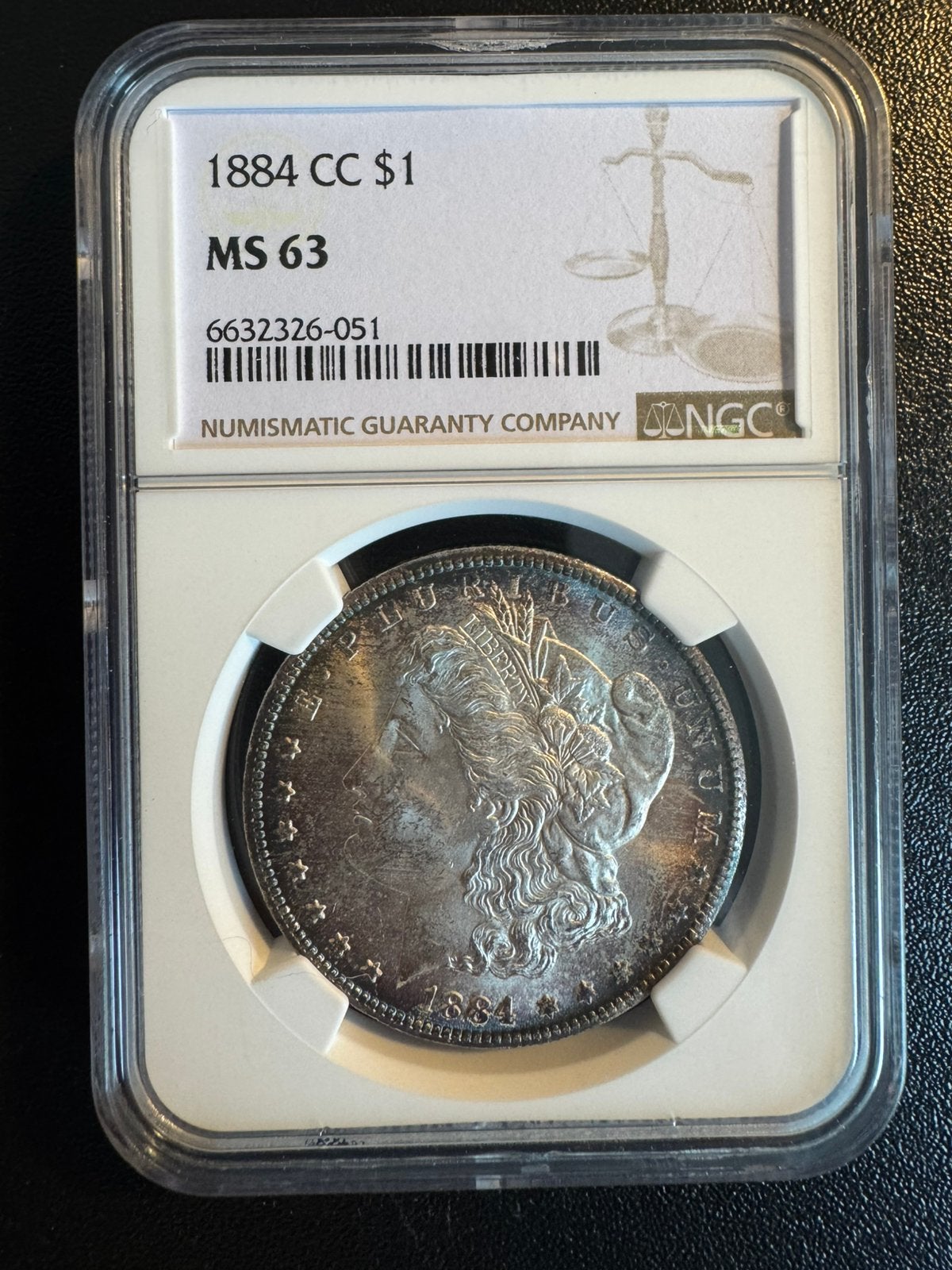 1884-CC Morgan Silver Dollar – NGC MS63, Postzegels en Munten, Ophalen of Verzenden