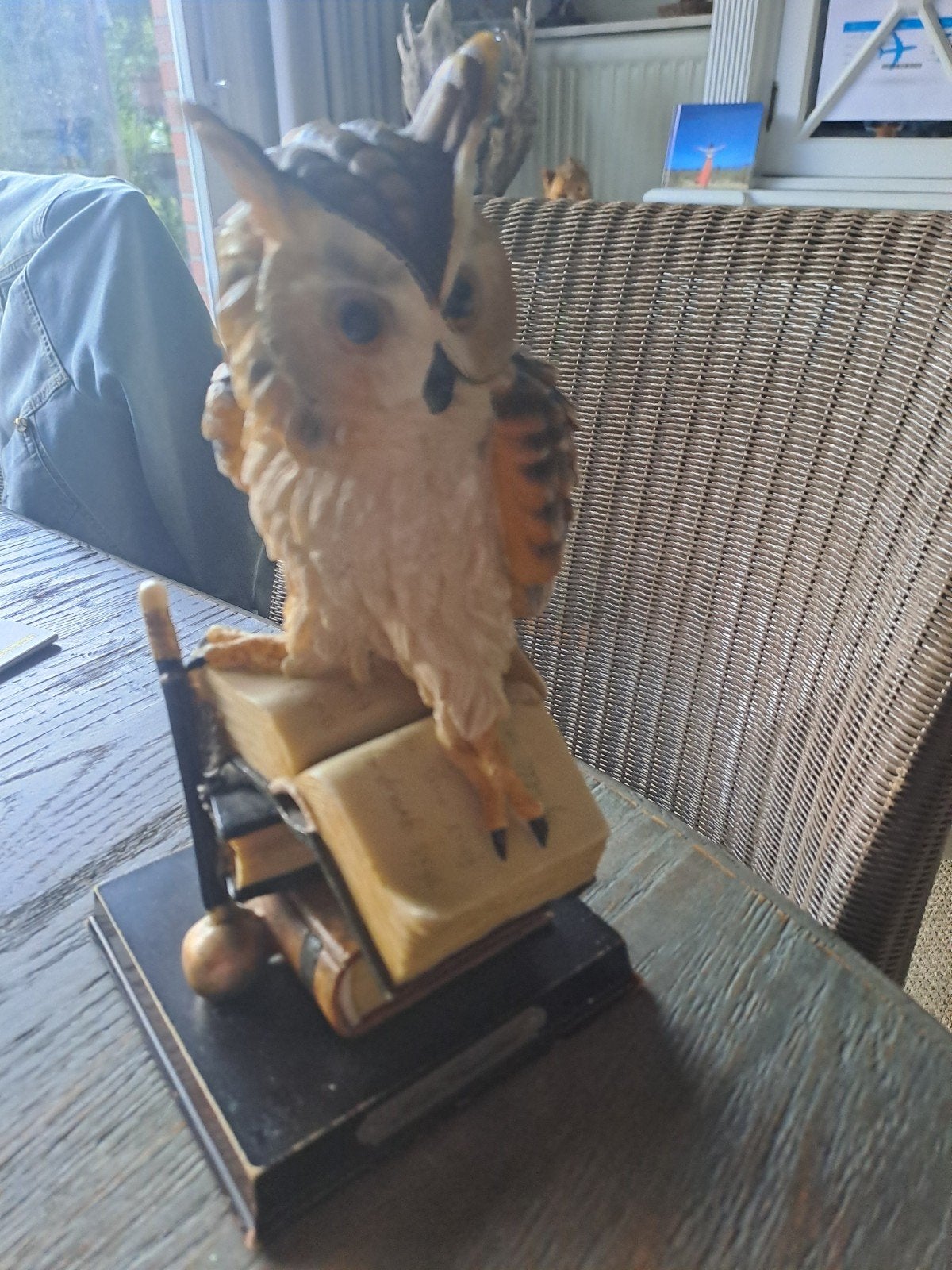 devoratief beeldje van uil op stapel boeken, Verzamelen, Ophalen of Verzenden