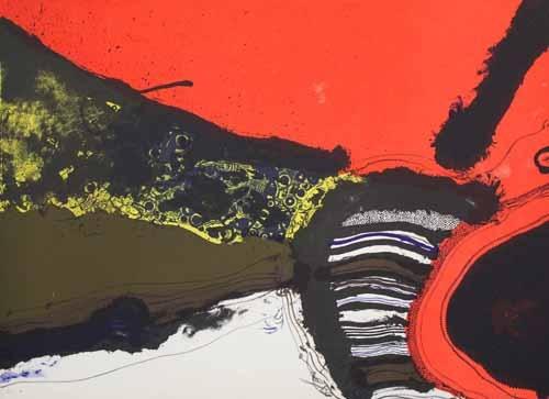 Josep GUINOVART, lithographie abstraite, Antiquités & Art, Art | Lithographies & Sérigraphies, Enlèvement ou Envoi