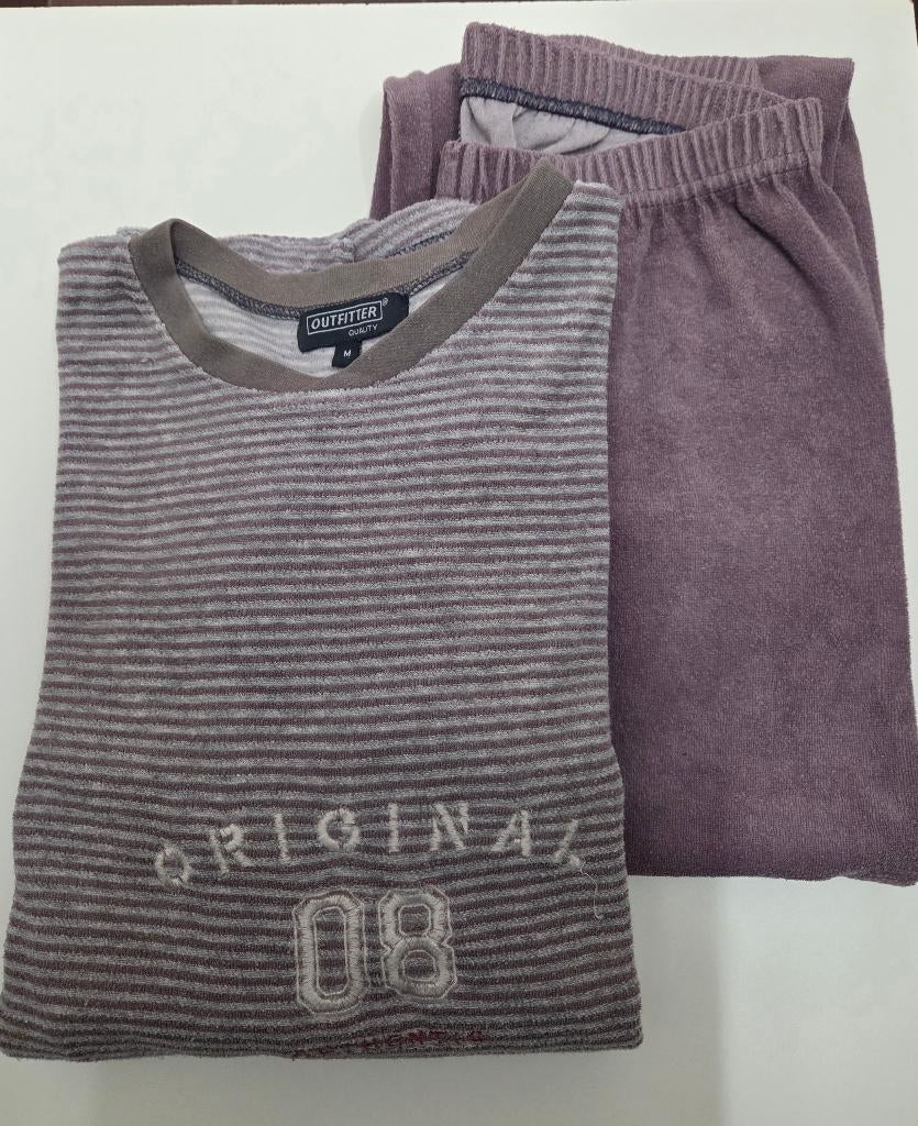 Winterpyjama grijs gestreept met lange broek, Outfitter, M, Kleding | Heren, Pyjama's, Zo goed als nieuw, Ophalen of Verzenden