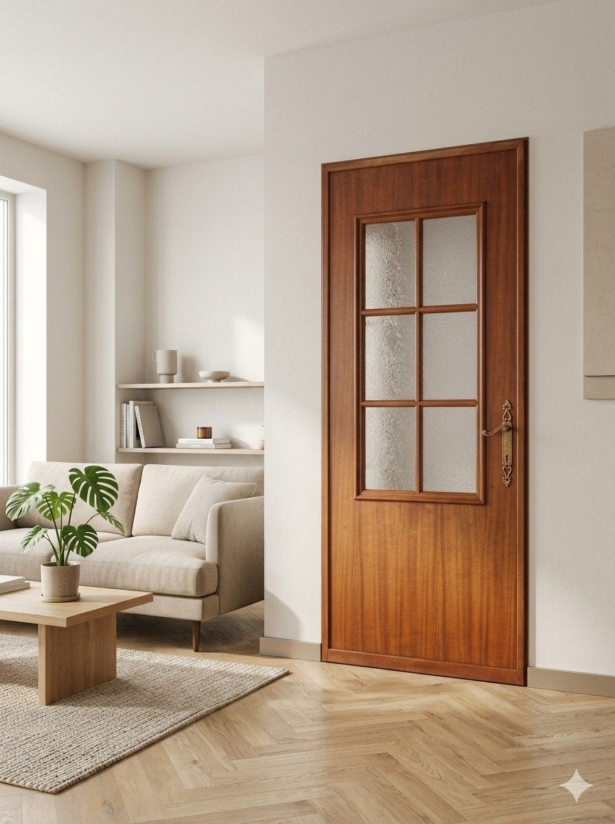 6 gelamineerde houten binnendeuren met glas, Ophalen, Gebruikt, 80 tot 100 cm, 200 tot 215 cm