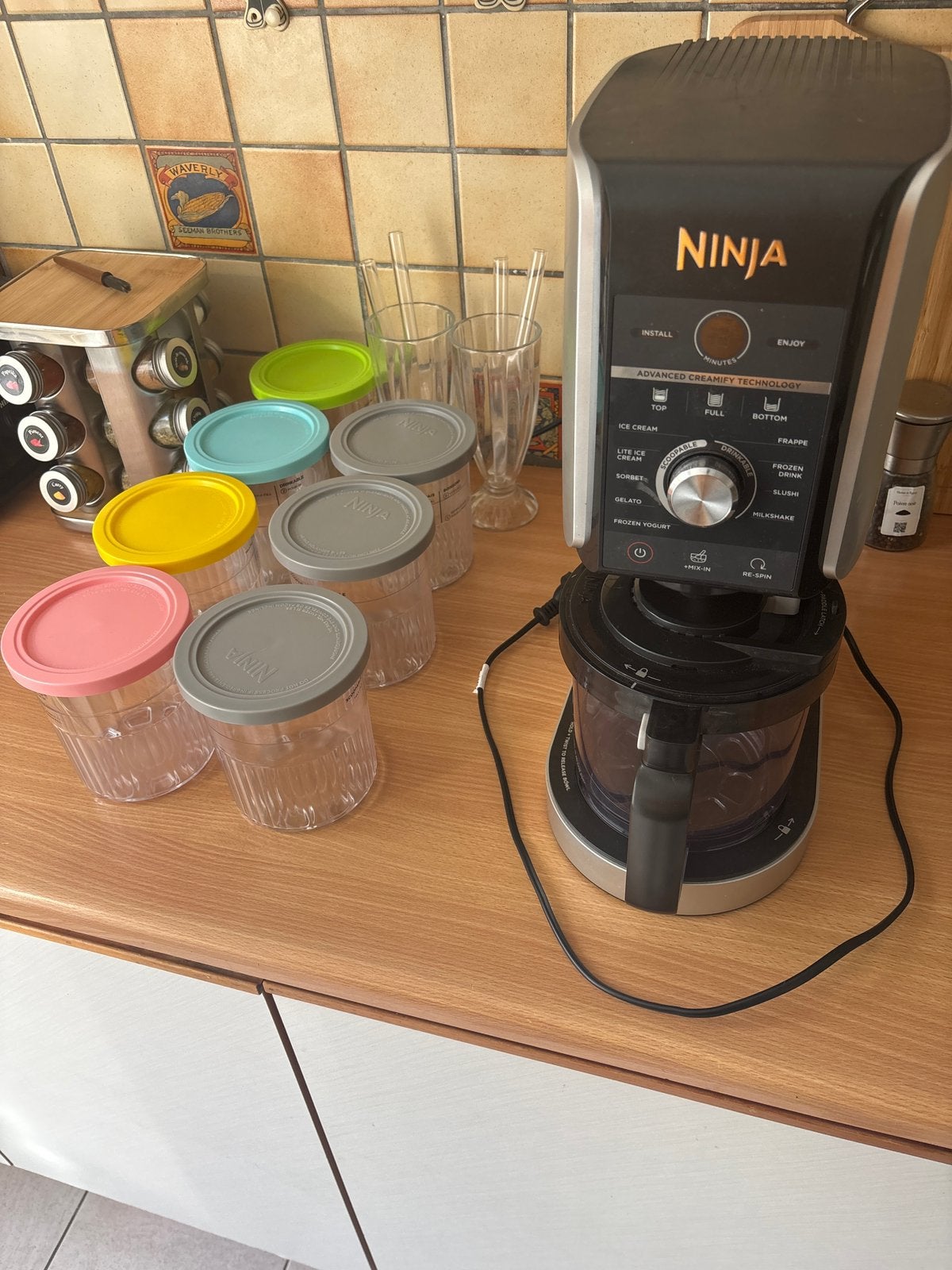 Ninja CREAMi Deluxe 10-en-1 + Pack Complet 7 Pots, Elektronische apparatuur, Ophalen of Verzenden, Zo goed als nieuw