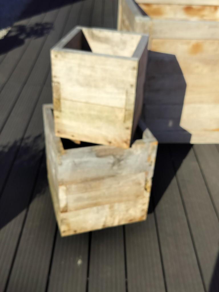 Steigerhout bloembakken, Ophalen, Nieuw, Hout