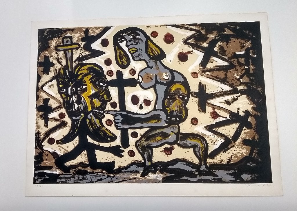 Fred Bervoets. Zeefdruk., Antiek en Kunst, Kunst | Litho's en Zeefdrukken, Ophalen, Zeefdruk, Gesigneerd, Overige onderwerpen