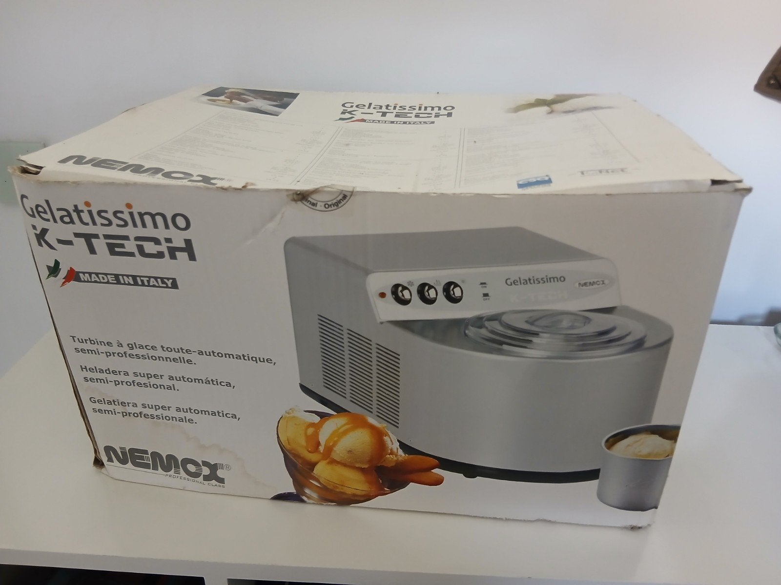 Nemox Gelatissimo K Tech ijsmachine met compressor, Elektronische apparatuur, IJsmachines, Ophalen, Zo goed als nieuw, Zelfvriezend