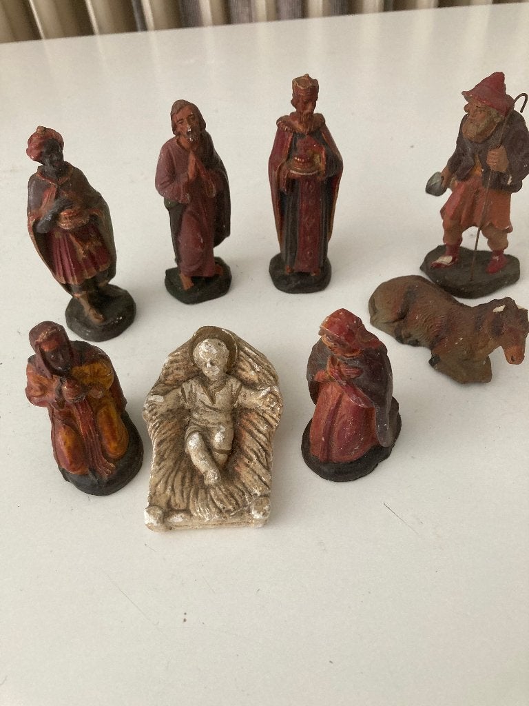 vintage kerststal beeldjes, Ophalen of Verzenden